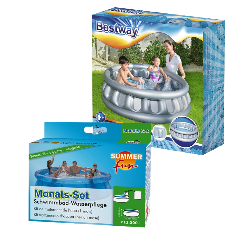 Bestway x Summer Fun Schwimmbecken + Wasserpflege (Monatsvorrat) Set bei Outletpreise.com online bestellen