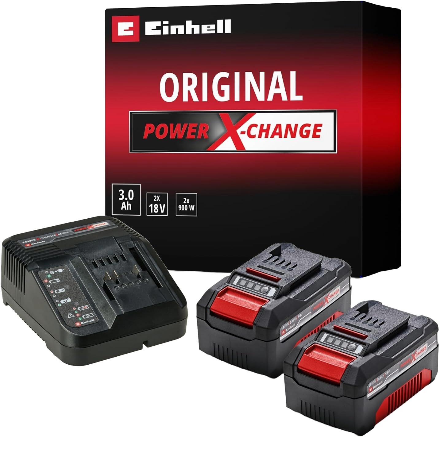 EINHELL Power X-Change Starter Kit 2x 3,0 Ah (18V) inkl. Ladegerät