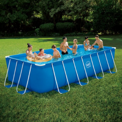 SWING POOLS Premium Pool Komplettset (blau) - inkl. Leiter + Filterpumpe