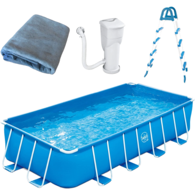 SWING POOLS Premium Pool Komplettset (blau) - inkl. Leiter + Filterpumpe