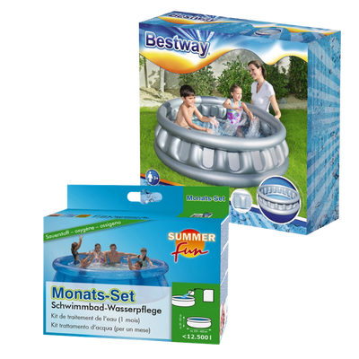 Bestway x Summer Fun Schwimmbecken + Wasserpflege (Monatsvorrat) Set