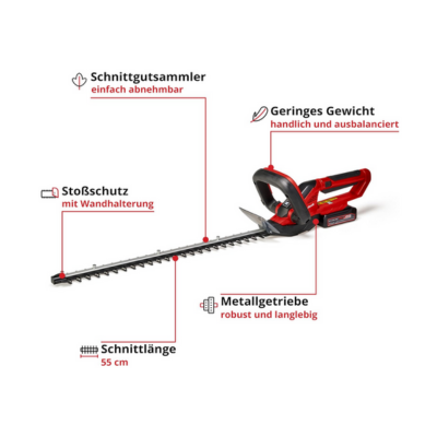 EINHELL Akku-Heckenschere GE-CH 1855/1 Li Kit